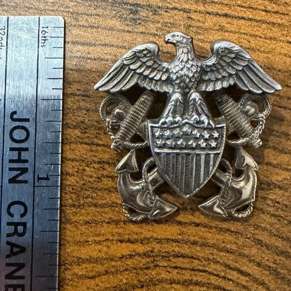 Vintage Balfour‎ Eagle Sterling Silver 1/20 10K Gold Filled Anchor Insignia Pin